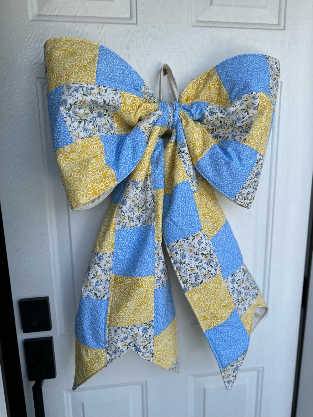 Large reversible Handmade, quilted Door Bow